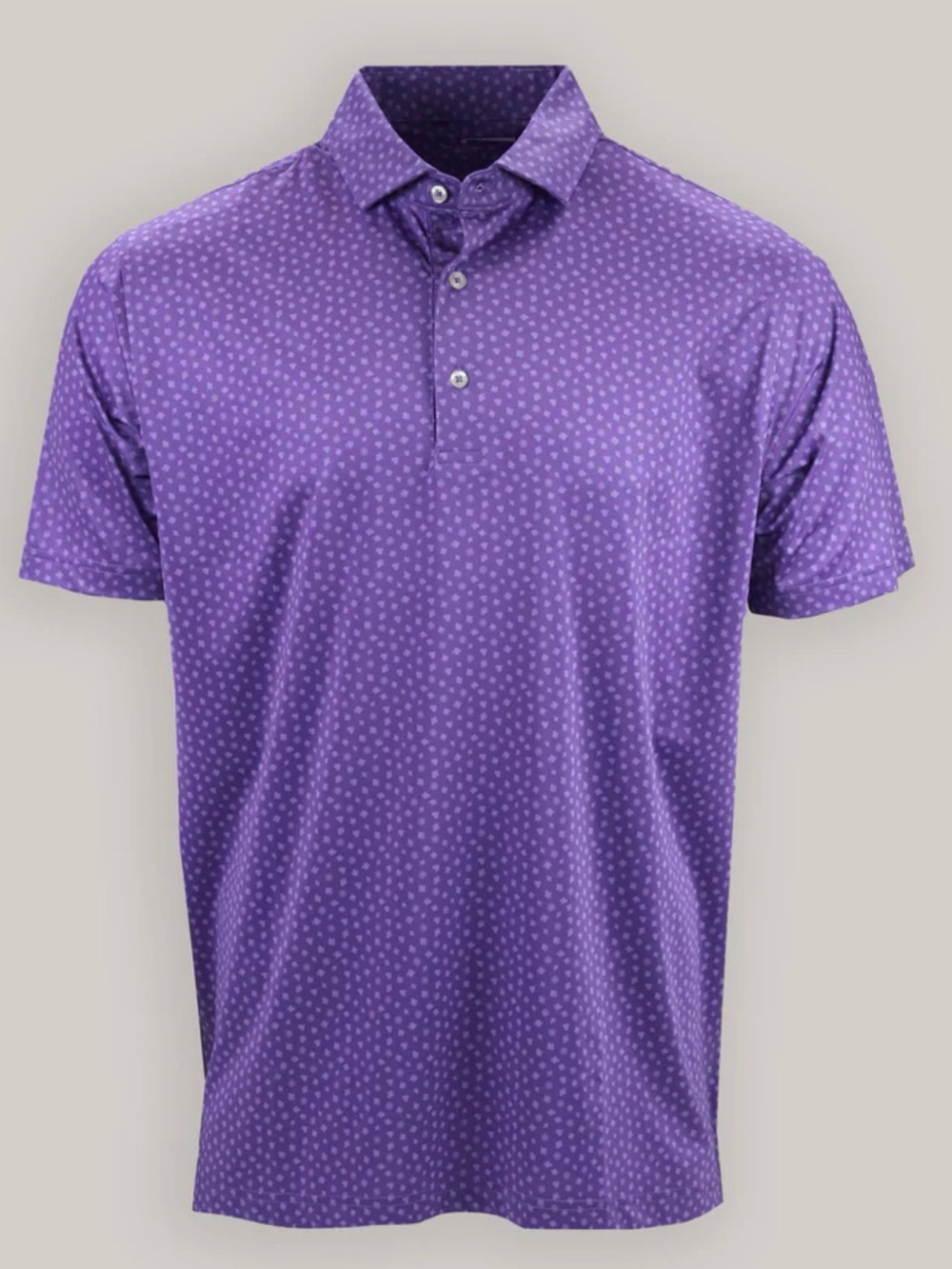 Donald Ross Vegas Poker Print Golf Polo Shirt In Thistle Size M